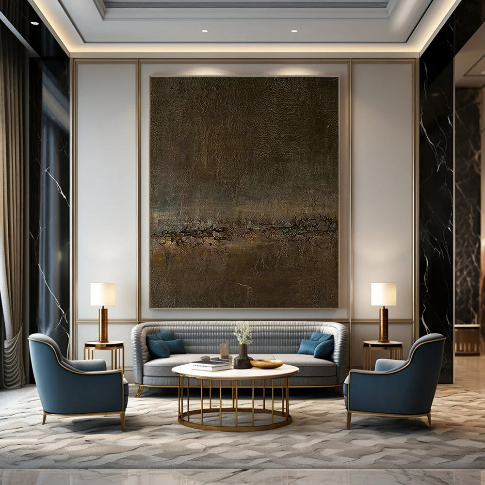 Large Customizable Handmade Abstract Painting for Cottage Living Room Bay Window and Bedroom Alcove DLZ1843