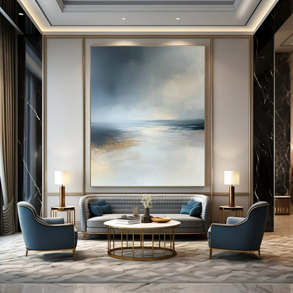 Oversized Custom Hand-Painted Abstract Art for Cottage Kitchen Pantry Wall and Bedroom Vanity Area DLZ1836