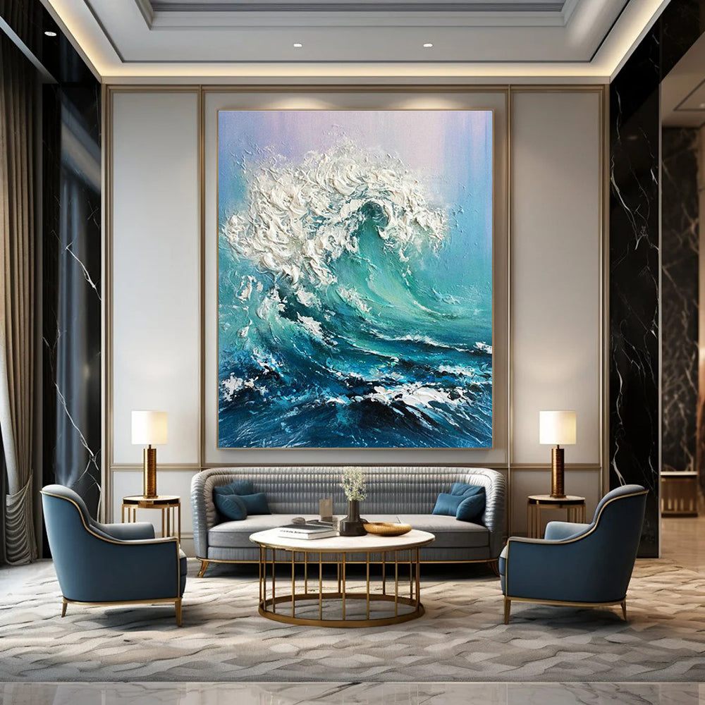 Big Custom - Formulated Handmade Abstract Painting for Office and Dining Room DLZ2148