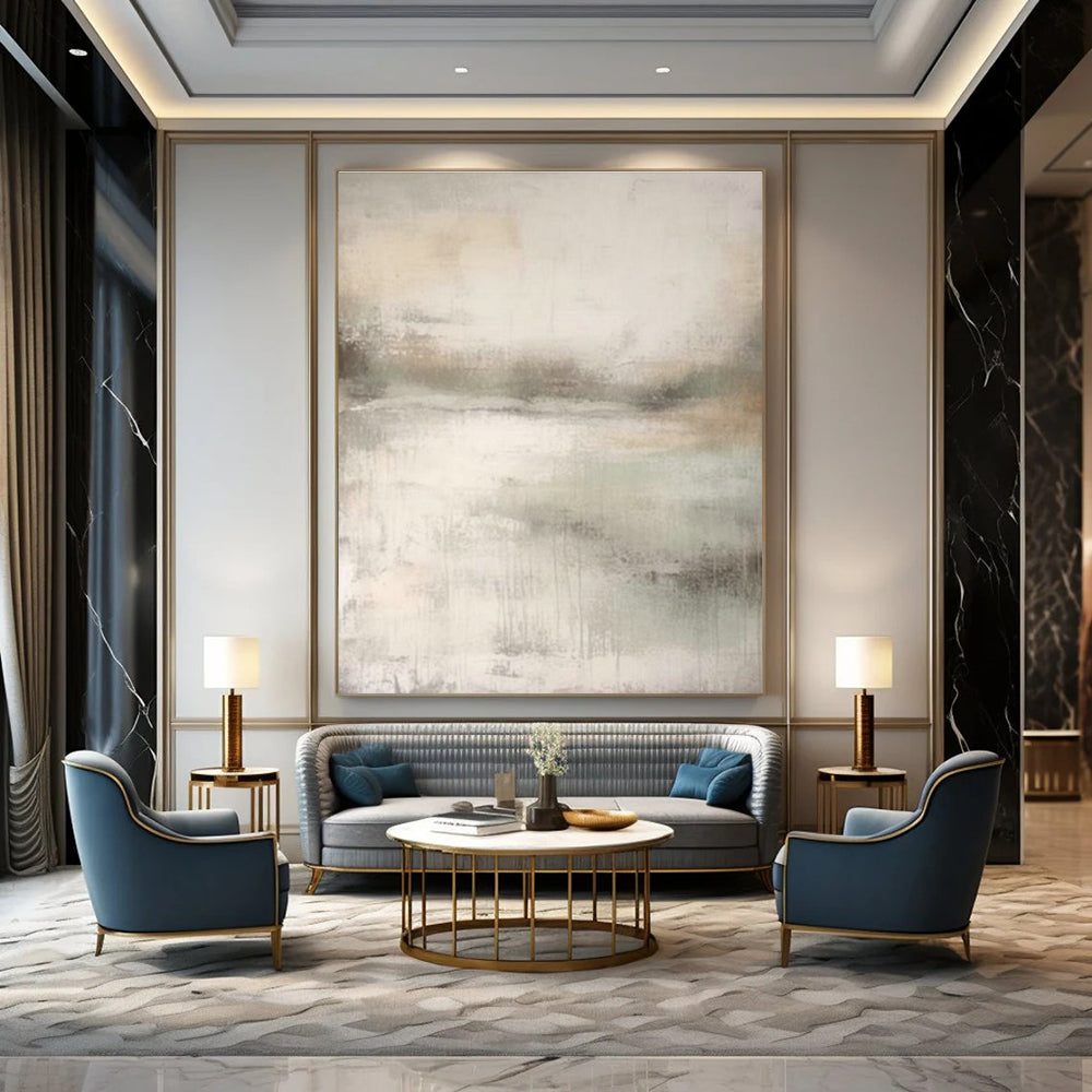 Handmade Abstract Canvas Art for Cottage Dining Room & Hallway Bend DLZ2368