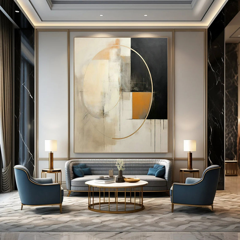 Large Custom Handmade Abstract Wall Art for Cottage Dining Room Wine Barrel Display Wall and Entryway Boot Storage Bench Area DLZ1702