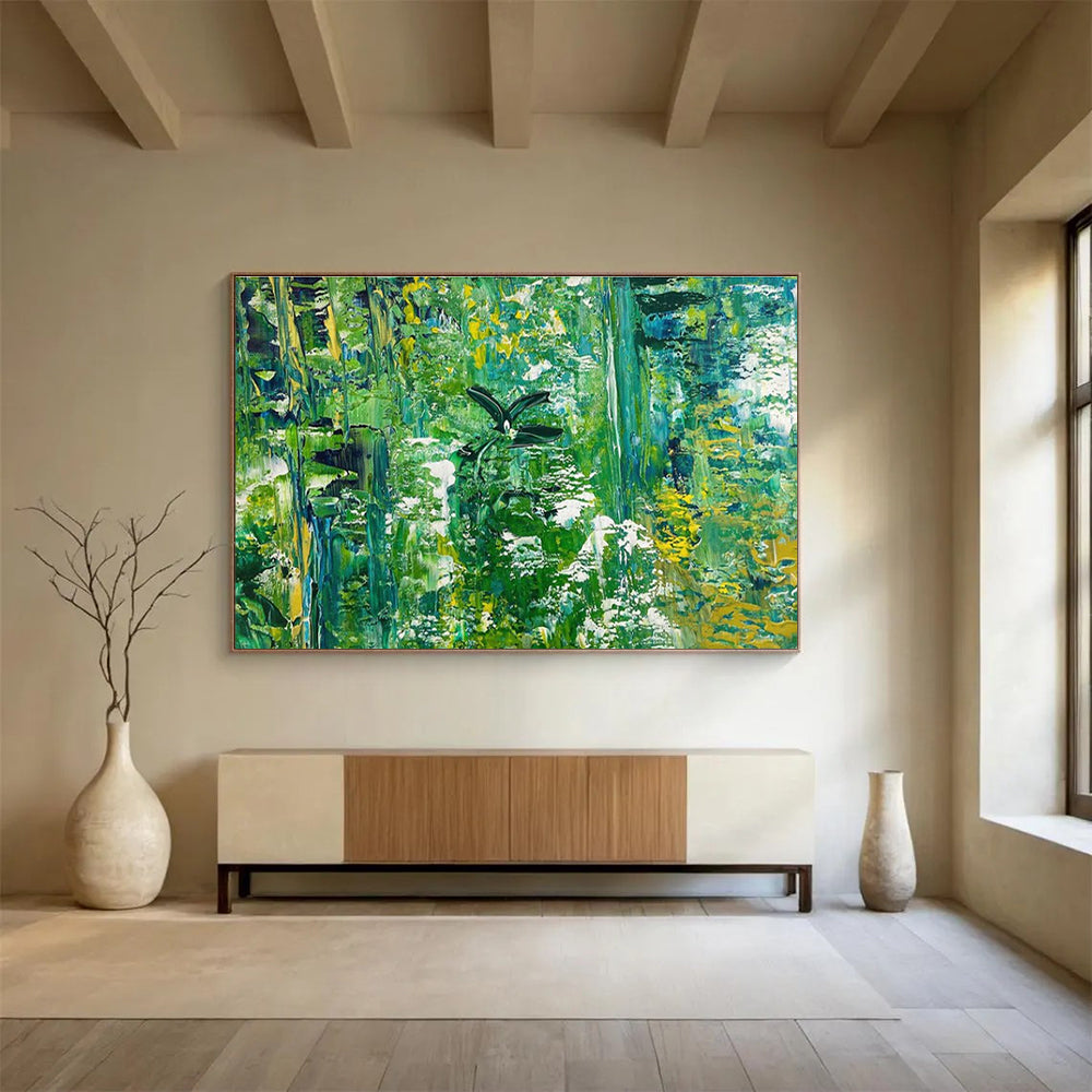 Green Forest Abstract Painting with Lush - Natural Motifs THY362