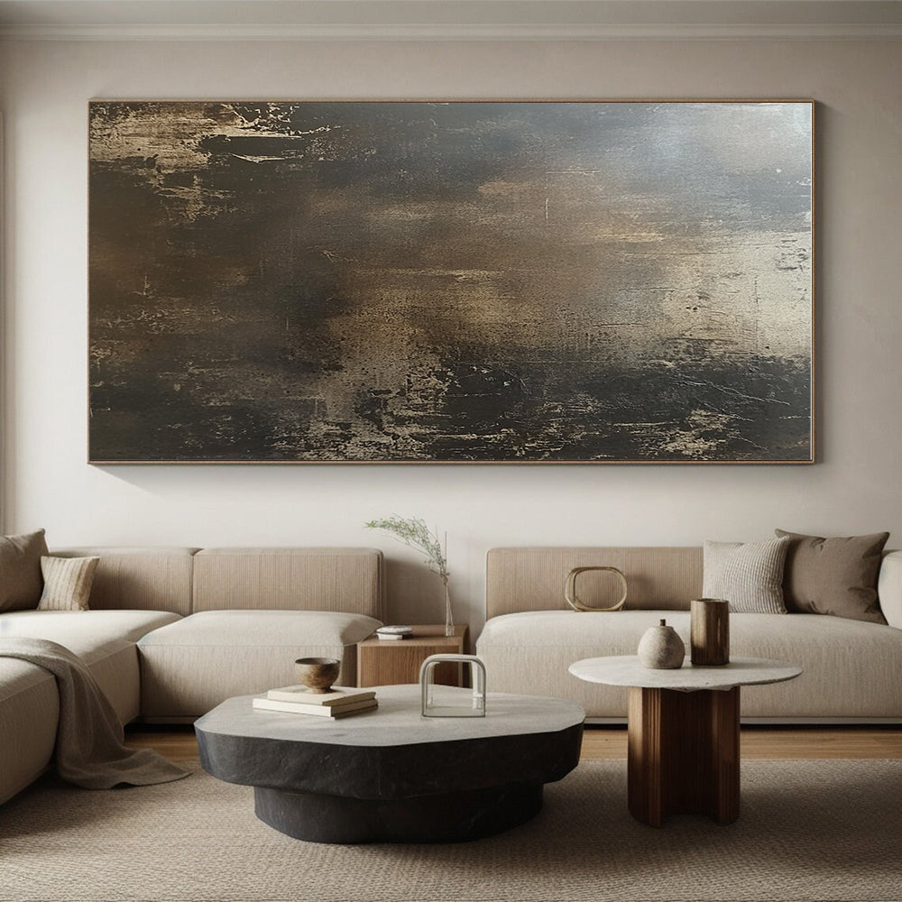 Dark Brown and Beige Textured Abstract with Subtle Variations GER253