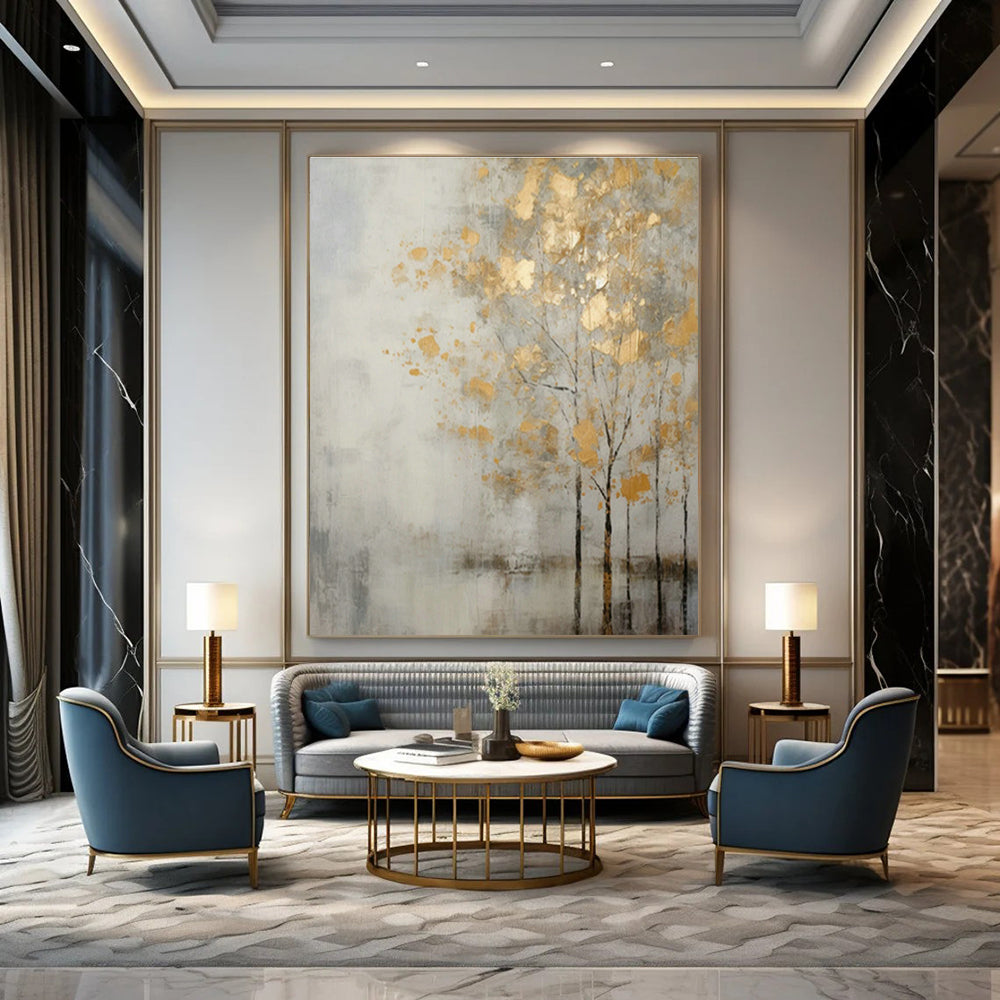 Expansive Bespoke Abstract Wall Art for Entryway & Dining Room DLZ1062