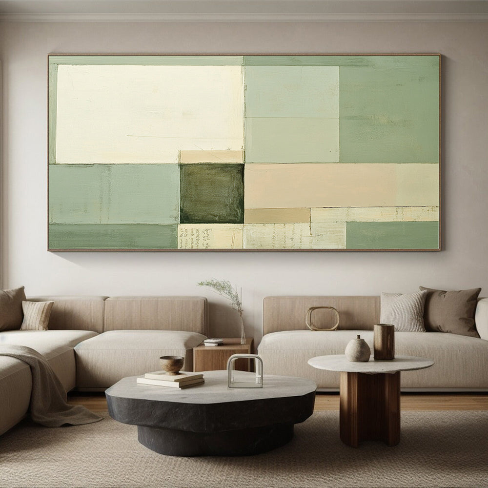 Geometric Color - Block Abstract Painting with Soft Tones GER274