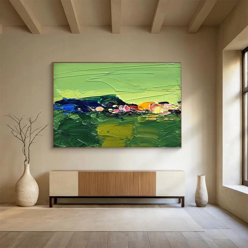 Abstract Green Landscape Abstract Painting THY436