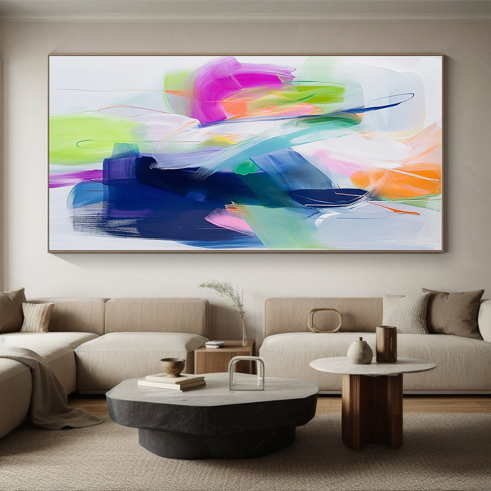 Fluid Color Abstract Painting with Soft and Bold Strokes GER628