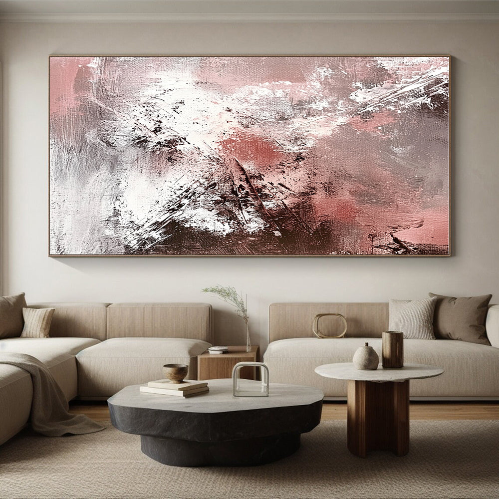 Red and Gray Abstract Painting with Dynamic Textures GER540