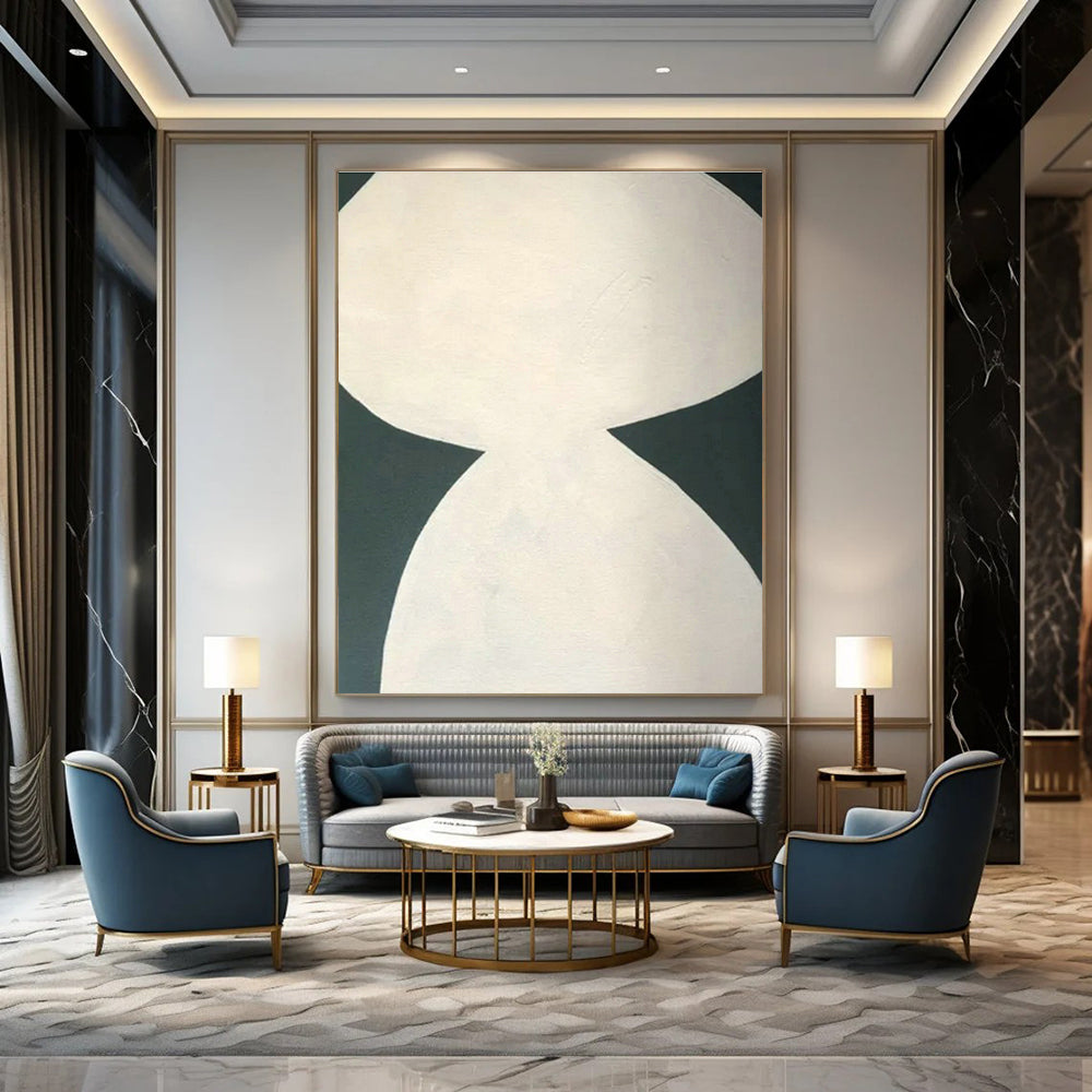 Extra-large Custom Hand-Painted Abstract Canvas for Dining Room Breakfast Bar Wall and Cottage Office Meeting Niche DLZ1896