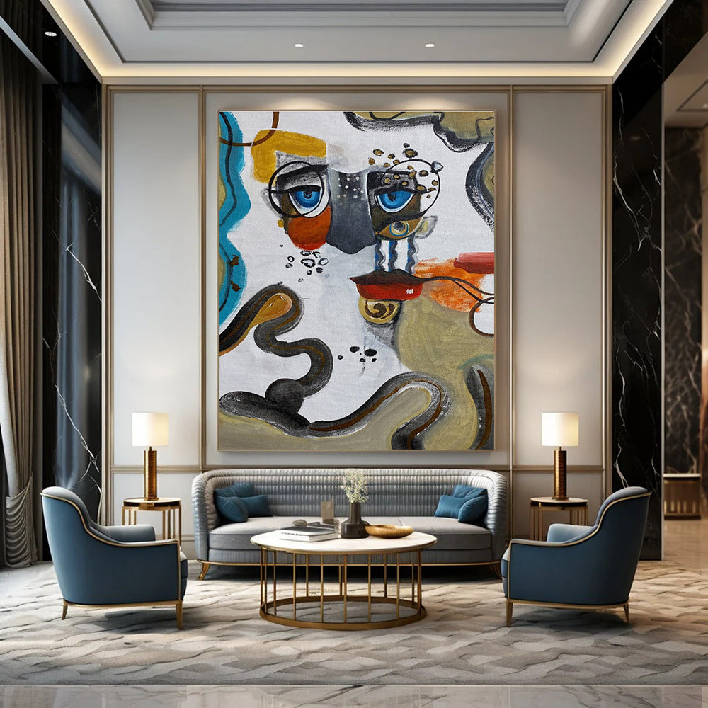 Abstract Face Composition Painting with Eclectic Elements ADGE466