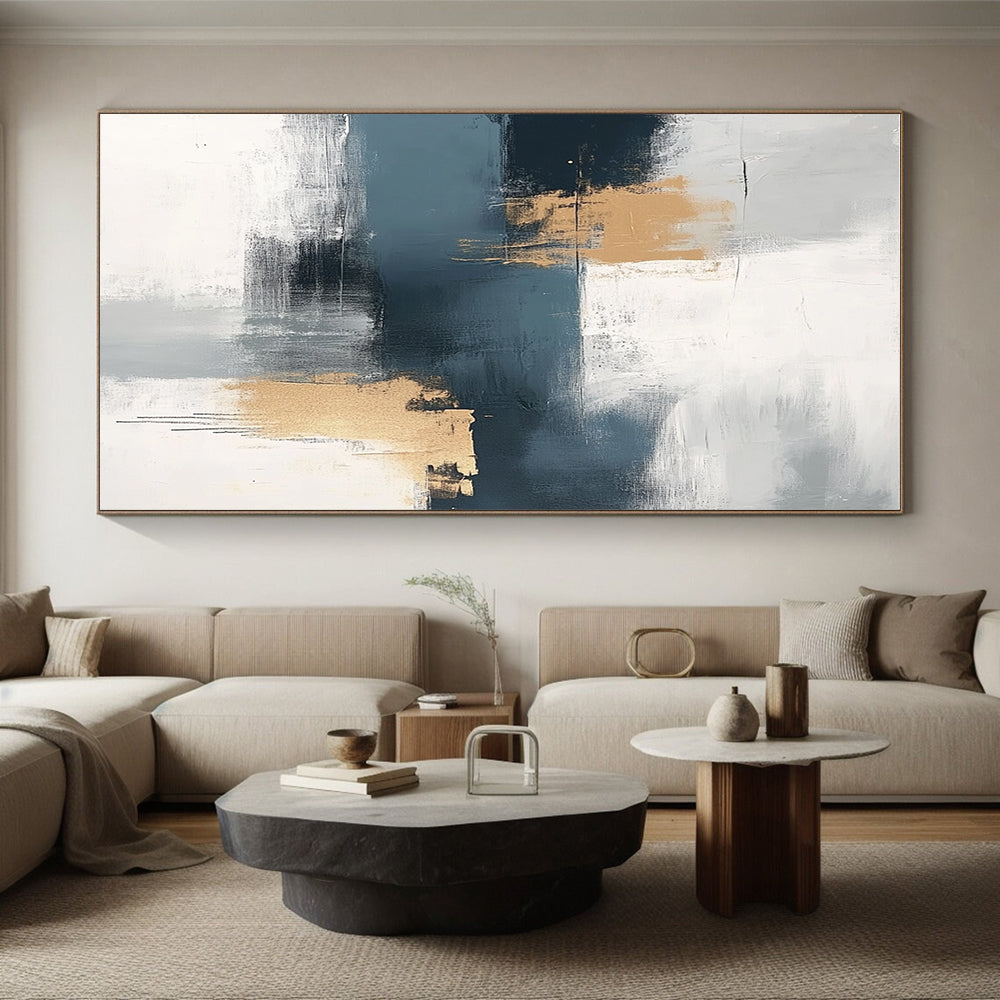 Gray Gold Abstract Painting with Subtle Textures GER722