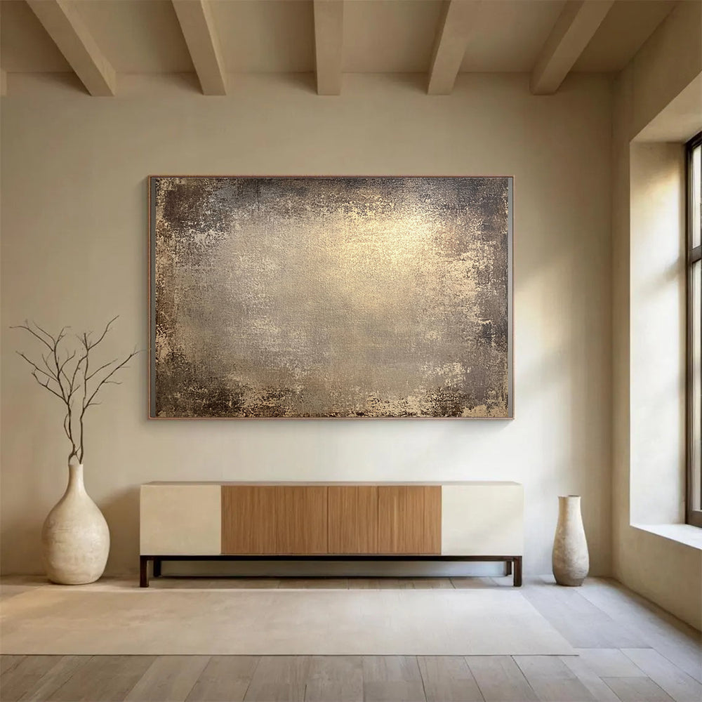 Brown and Beige Textured Abstract Painting DYP124