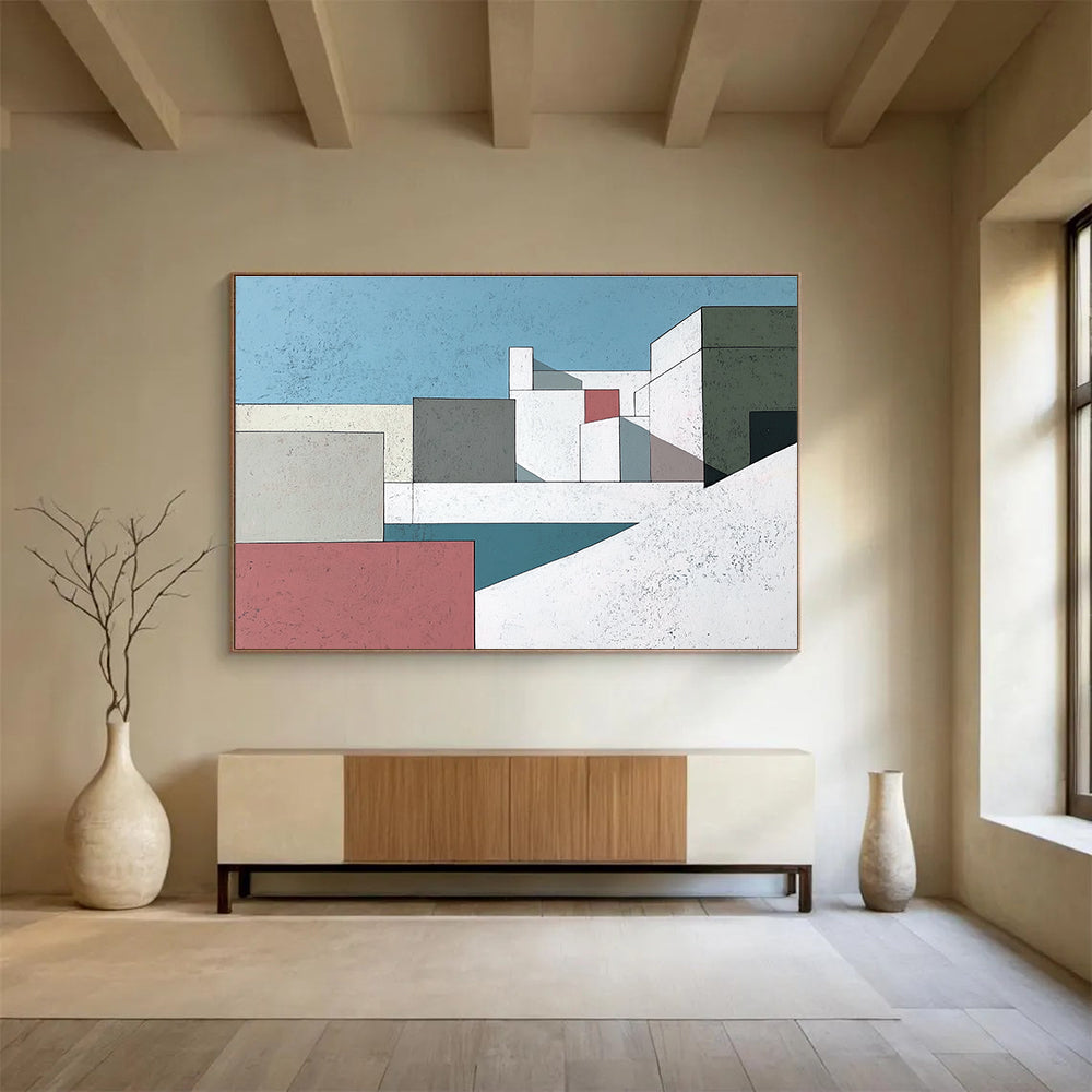 Colorful Geometric Architectural Abstract Painting DYP080