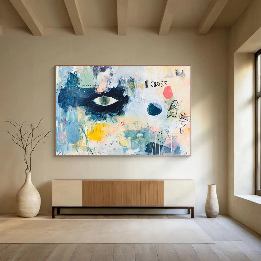 Eye and Abstract Elements Painting with Mixed Media DYP465