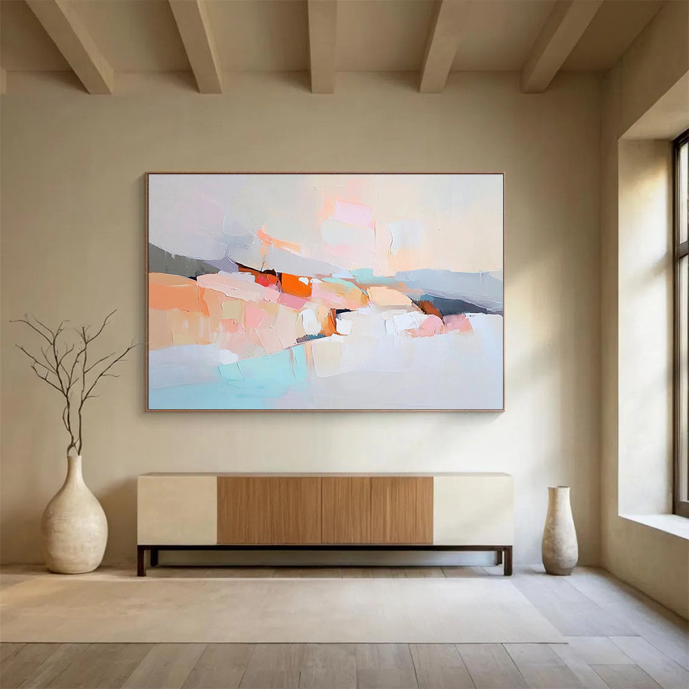 Soft Color Block Abstract Painting with Pastel Hues DYP511