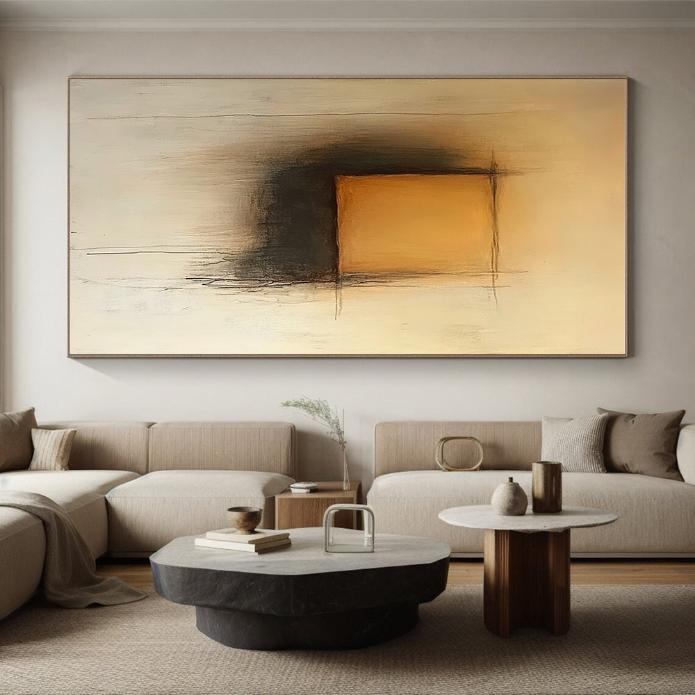 Subtle Orange Square Abstract with Soft Textures GER235