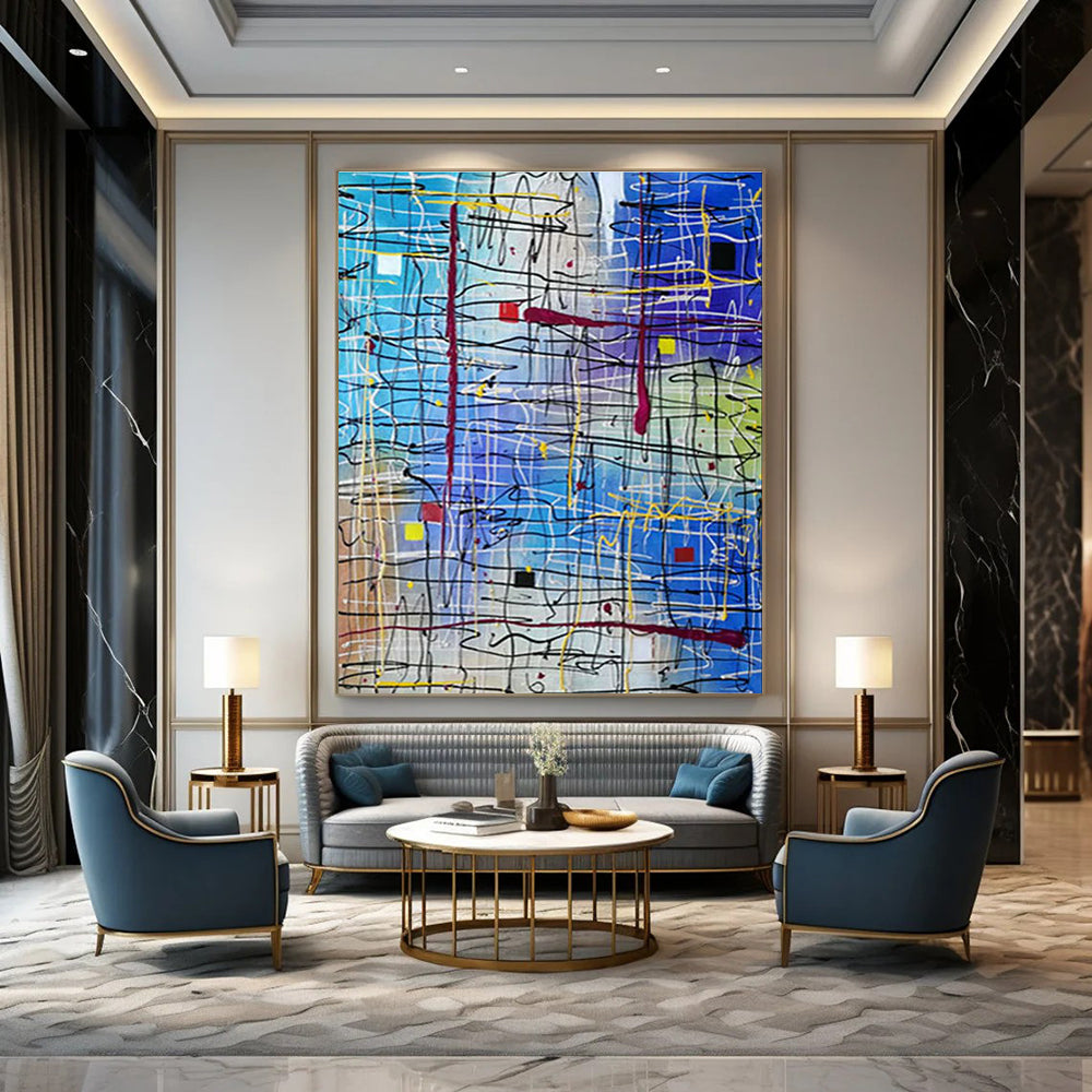 Hand-Painted Abstract Canvas for Dining Room & Entryway DLZ2283