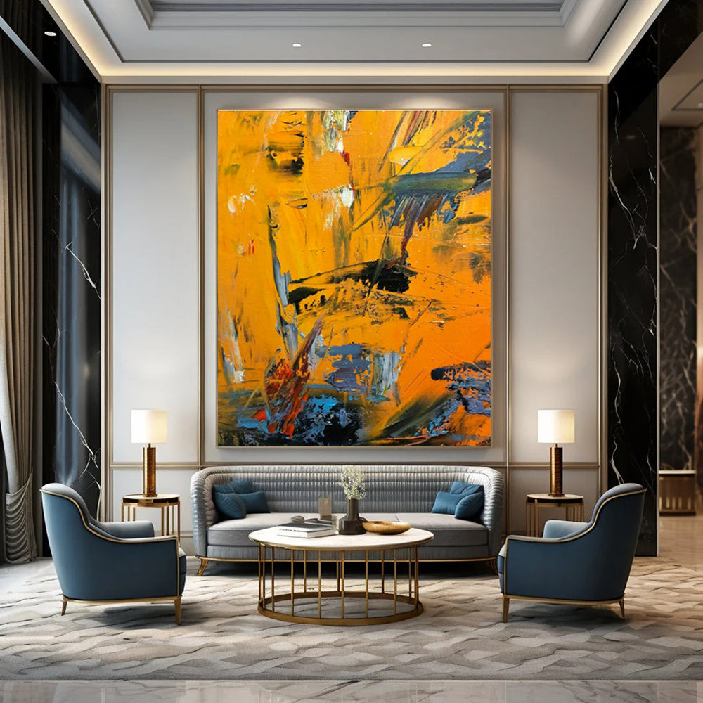 Custom Hand - Painted Abstract Canvases for Bedroom and Cottage Hallway DLZ0525