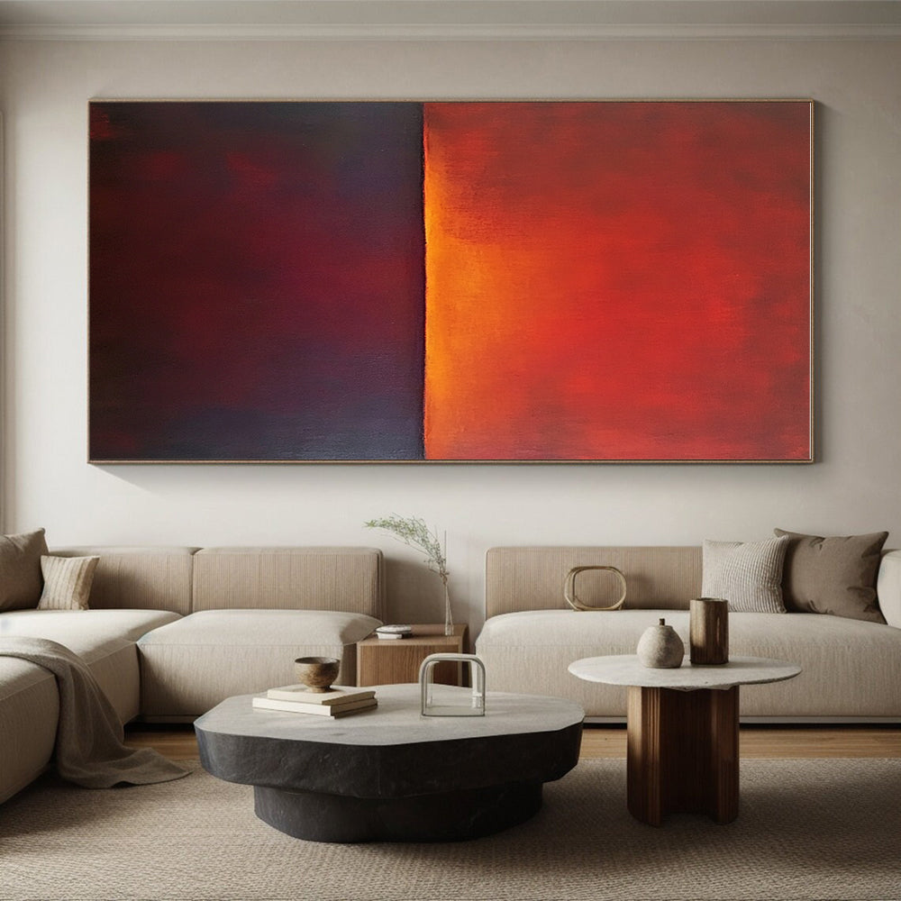 Red Orange Horizon Abstract Painting GER863