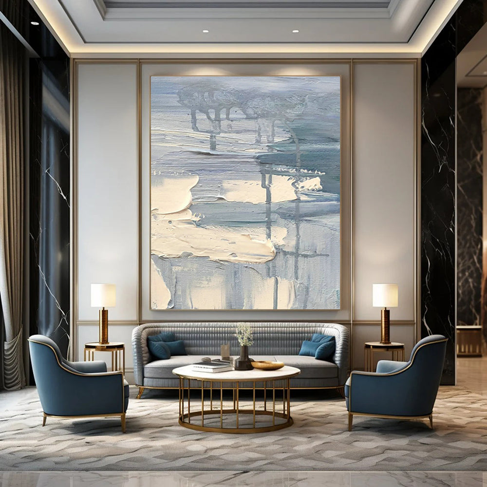 Large Hand-Painted Abstract Canvas for Cottage Bedroom & Living Room DLZ1299
