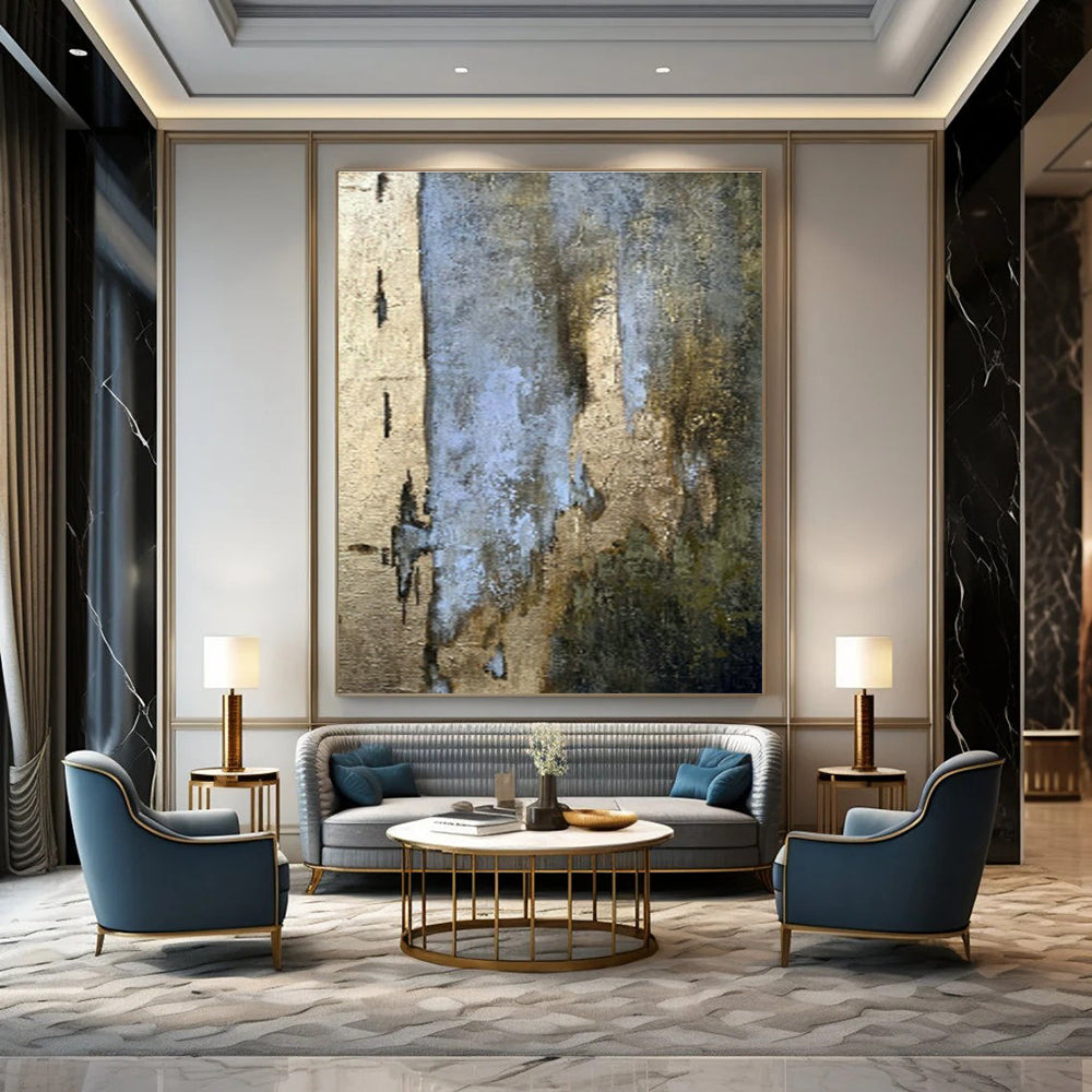 Large Customizable Hand-Painted Abstract Art for Living Room Media Console Back Wall and Entryway Umbrella Stand Interior DLZ1898