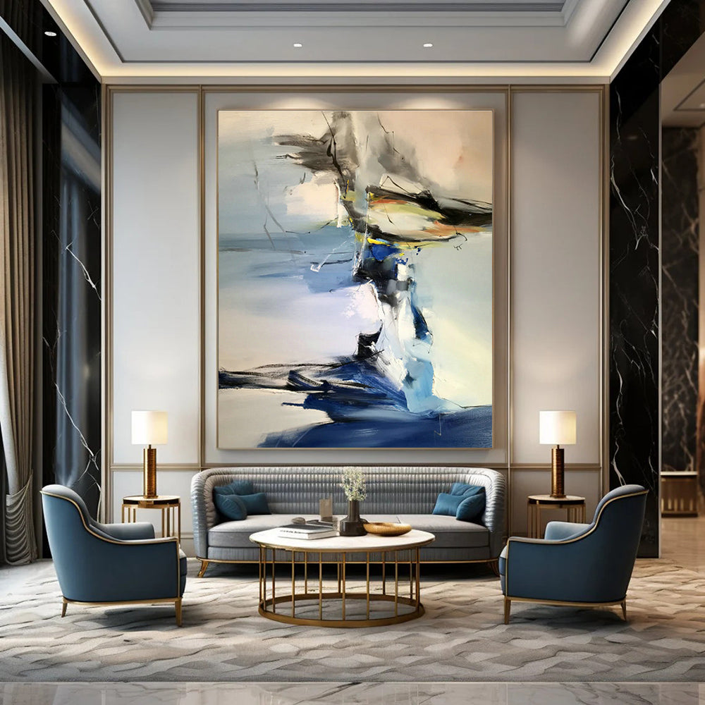 Handcrafted Large Abstract Art for Cottage Bedroom & Living Room DLZ1294