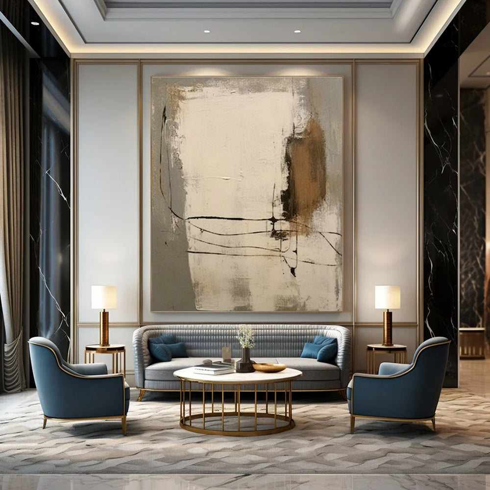 Grand - Sized Custom Abstract Canvases for Cottage Office Loft Railings & Bedroom Walk - in Closet Island Tops DLZ0856
