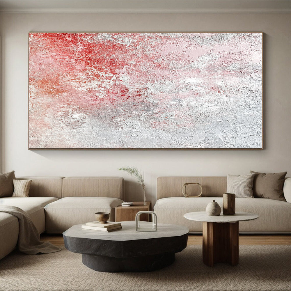 Red and Gray Textured Abstract Art with Subtle Layers GER281