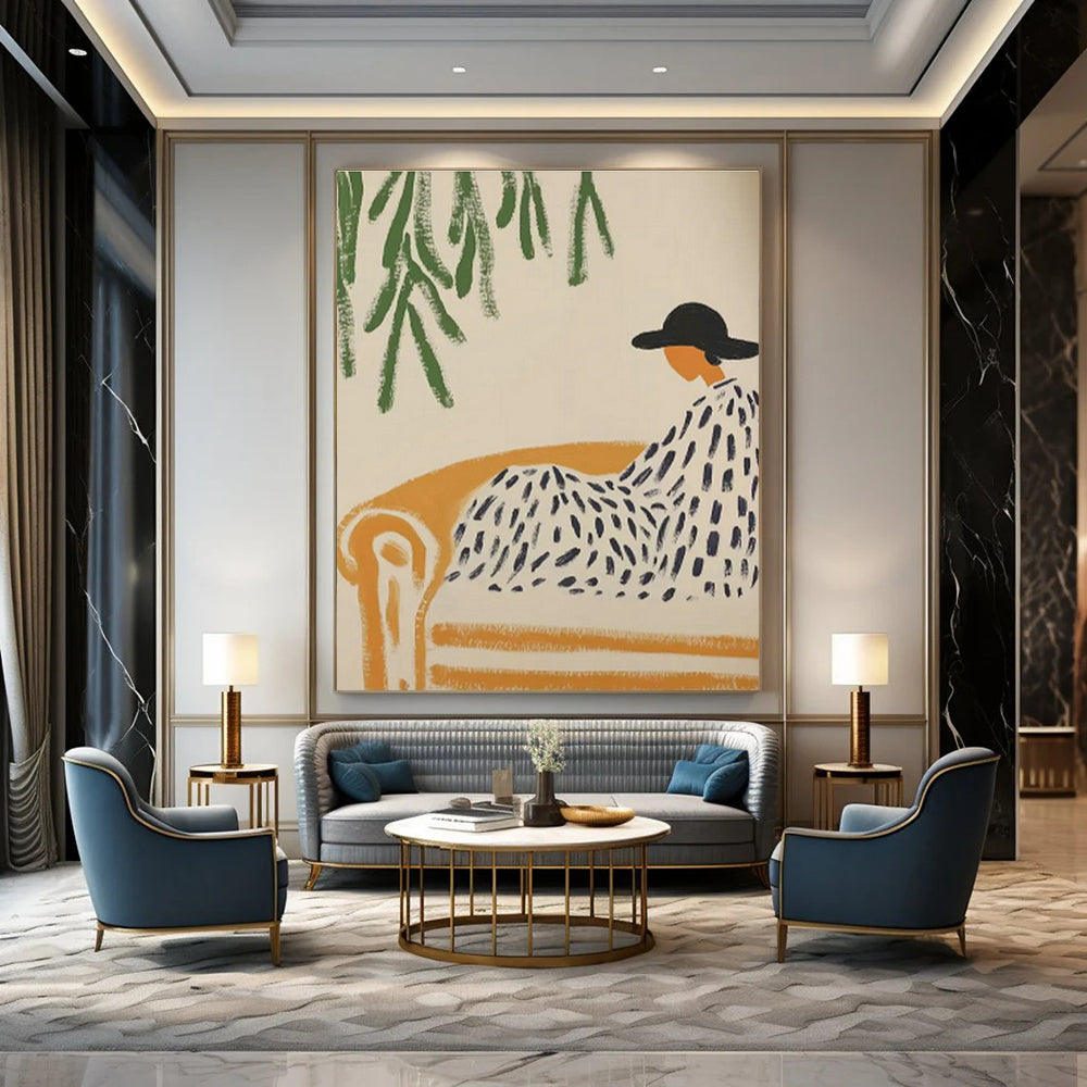 Grand - Scale Custom Abstract Canvases for Living Room Home Bars & Office Break Room Refrigerators DLZ0703