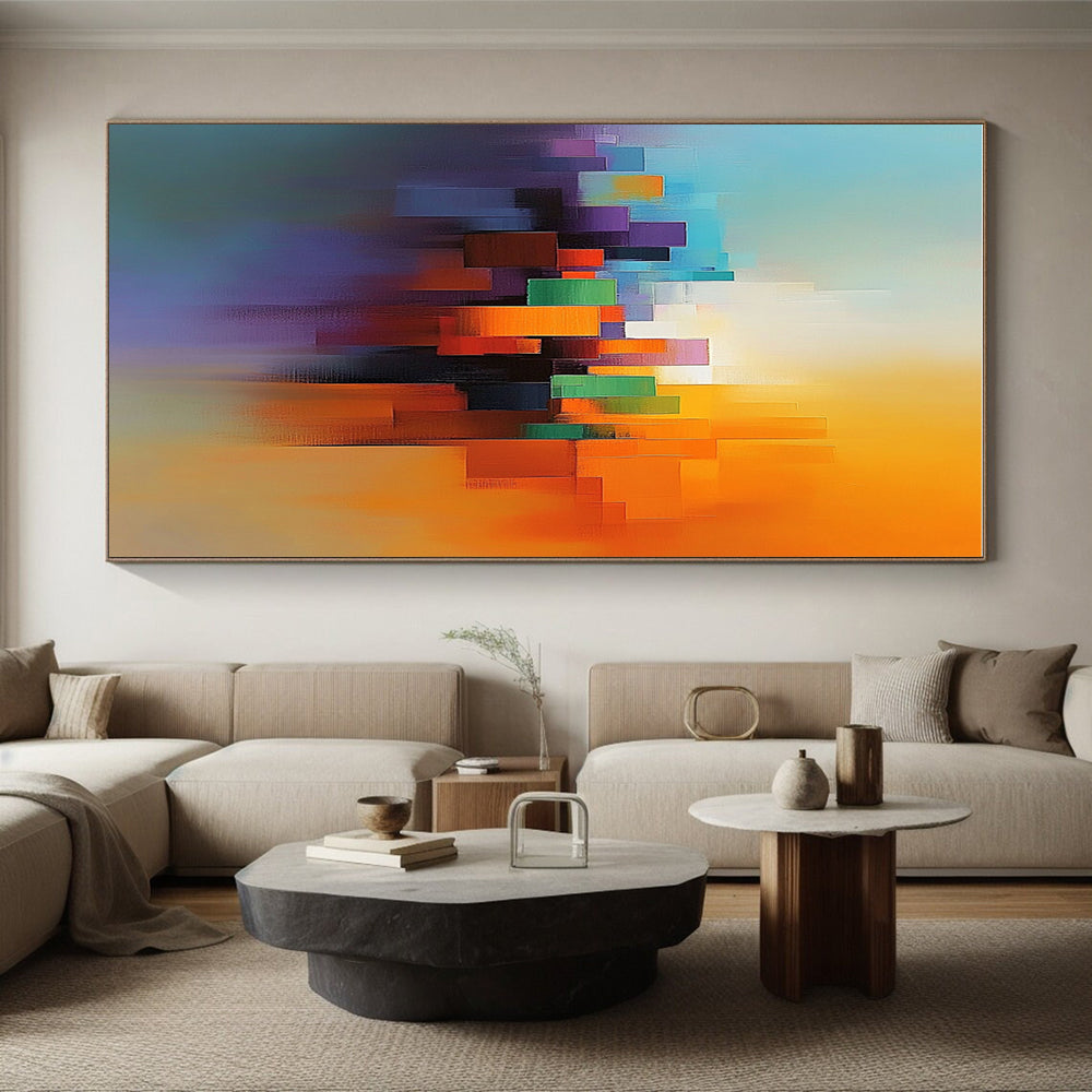 Colorful City Abstract Painting with Vivid Hues GER449