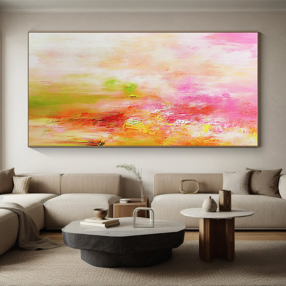 Pink Orange Abstract Painting with Gradient Effects GER704