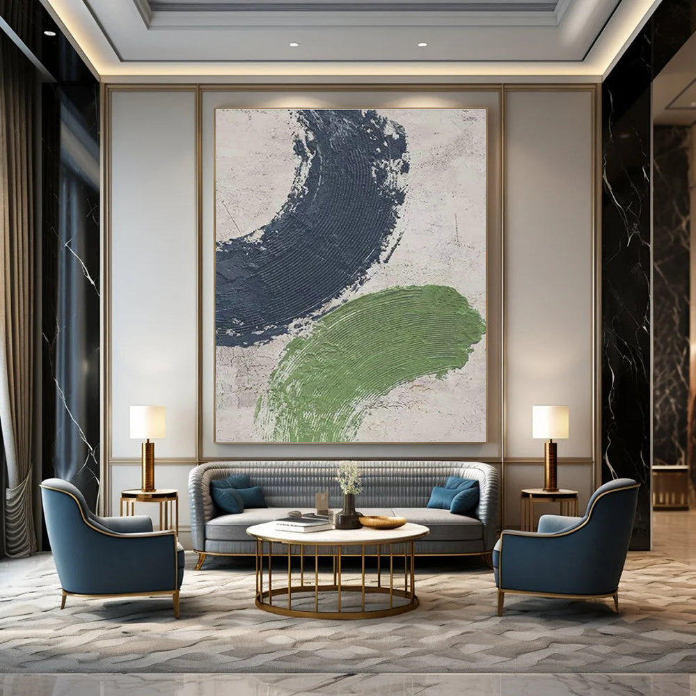 Colossal Custom Hand - Painted Abstract Canvas for Hallway & Living Room DLZ1079