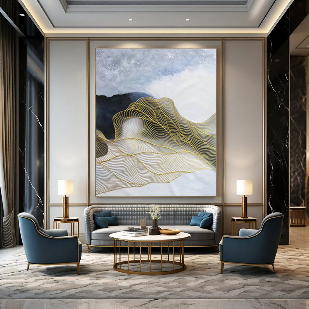 Oversized Abstract Hand - Painted Murals for Dining Room Banquets & Hallway Galleries DLZ0574