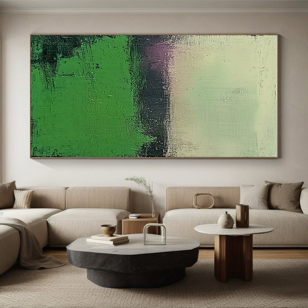 Green Gradient Abstract Painting with Subtle Color Shifts GER109