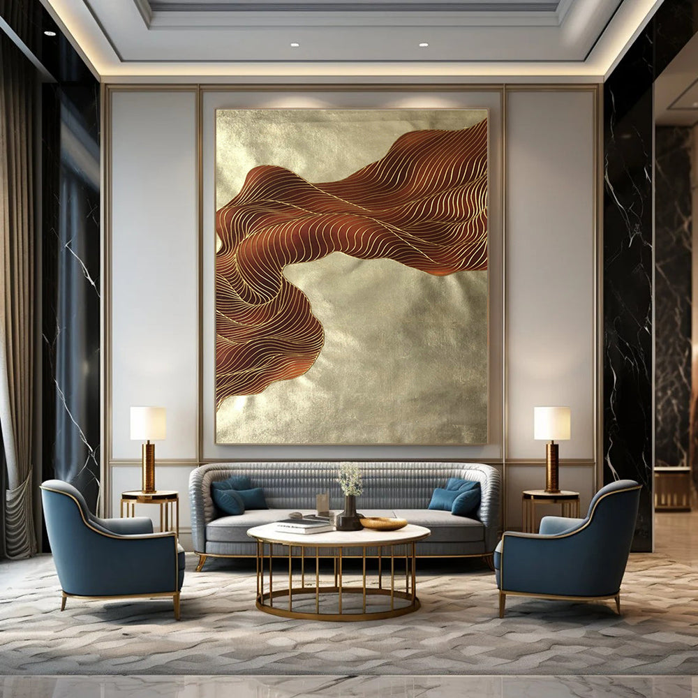 Custom Hand - Painted Abstract Paintings for Office and Cottage Entryway DLZ0537