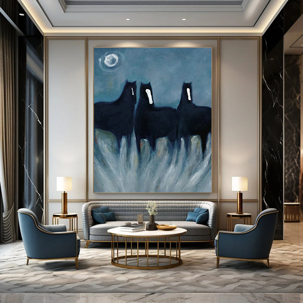 Massive Custom - Fit Handmade Abstract Painting for Dining Room and Entryway DLZ2144