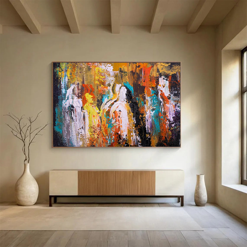 Colorful Figure Abstract Painting with Vivid Hues THY349