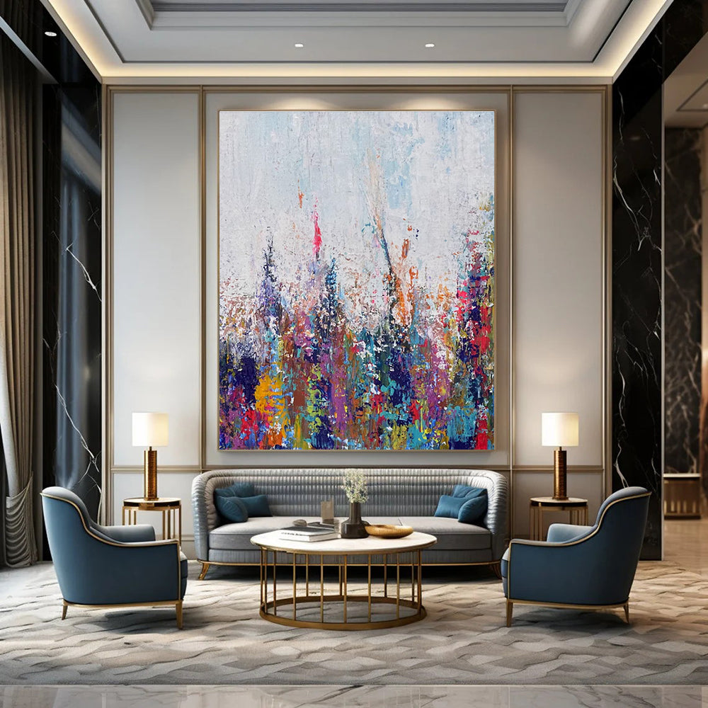 Colorful Floral Abstract Painting with Vivid Hues ADGE467