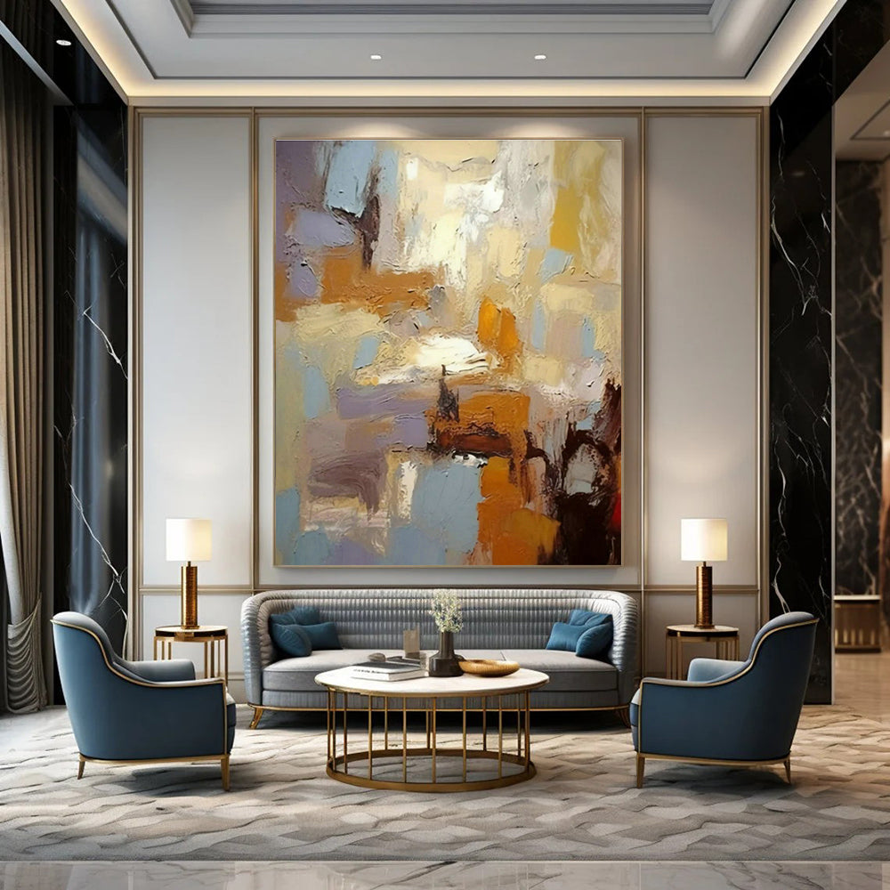 Hand-Painted Abstract Painting for Living Room and Hallway DLZ1449