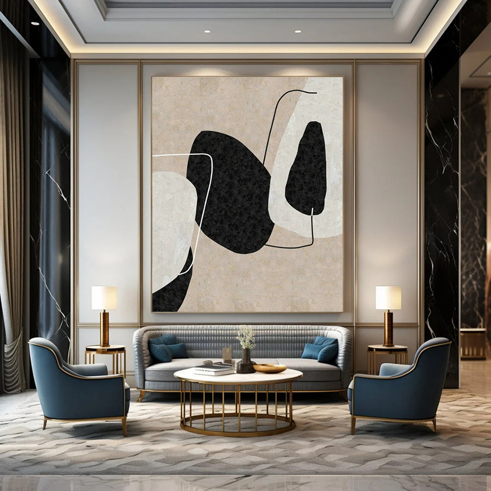Large Handmade Abstract Canvas for Cottages & Dining Room DLZ2025