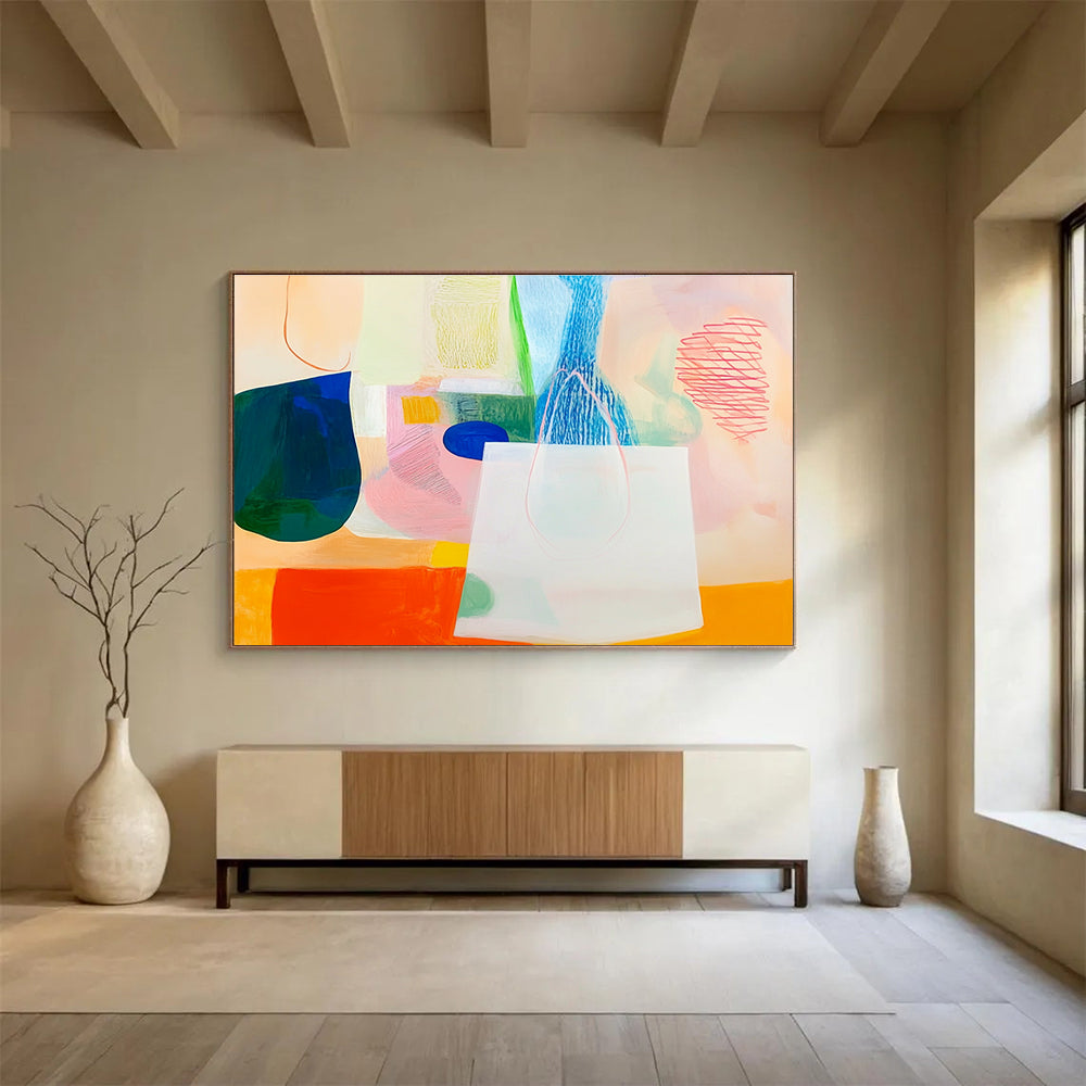 Pastel - Toned Abstract Composition Painting DYP109