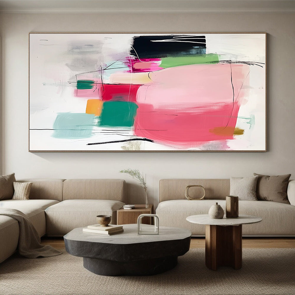 Colorful Abstract Composition Painting with Playful Shapes GER132