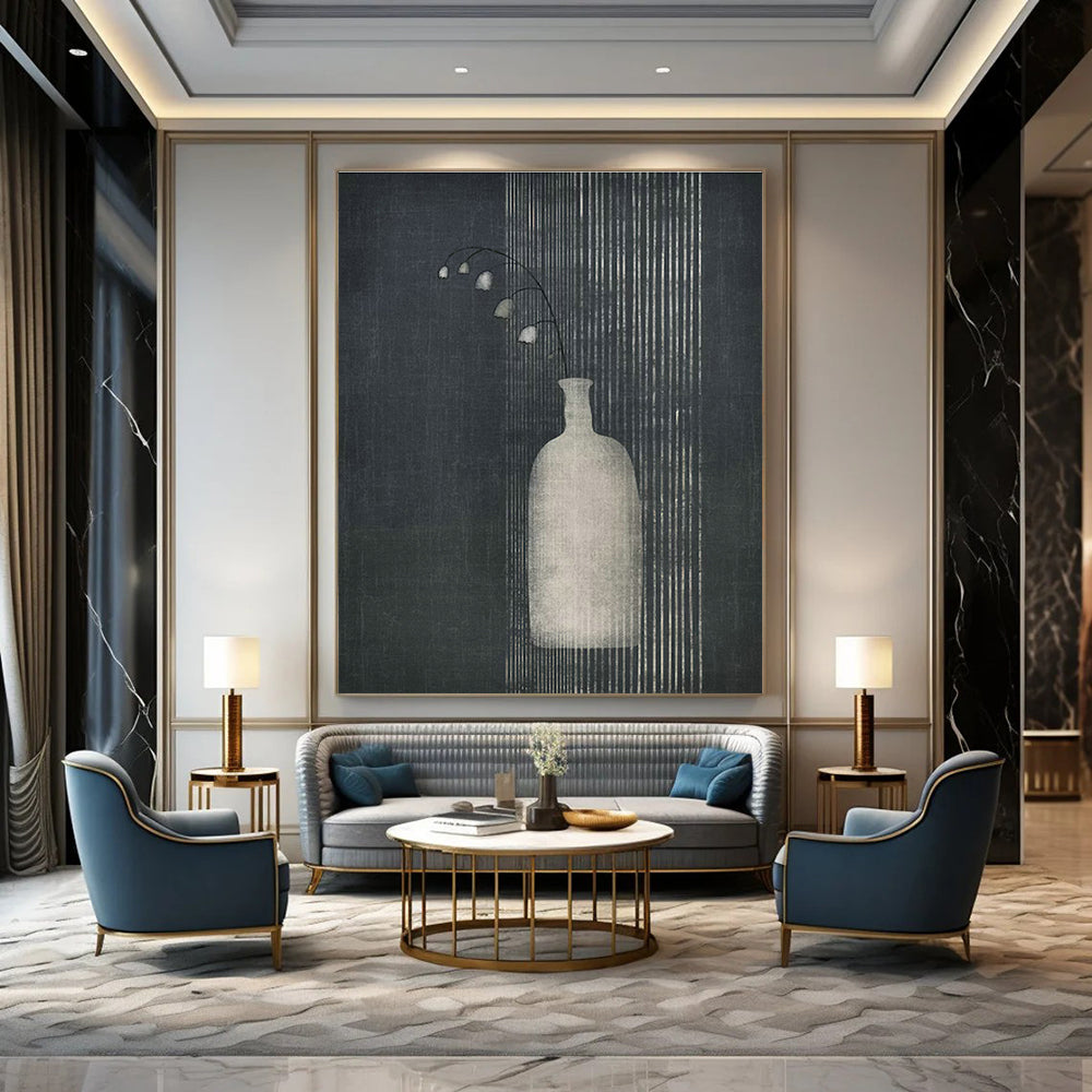 Custom - Printed Hand - Painted Abstract Canvas for Office & Entryway DLZ1373