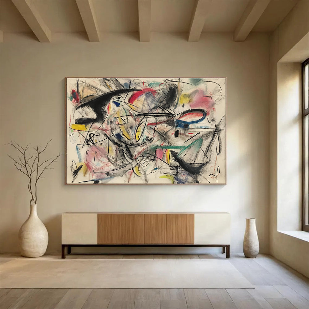 Colorful Sketch Abstract Painting with Dynamic Lines DYP461