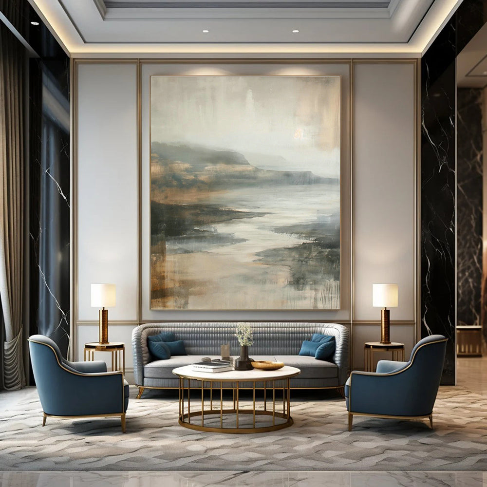 Giant Customizable Hand-Painted Abstract Wall Art for Bedroom & Hallway DLZ1008