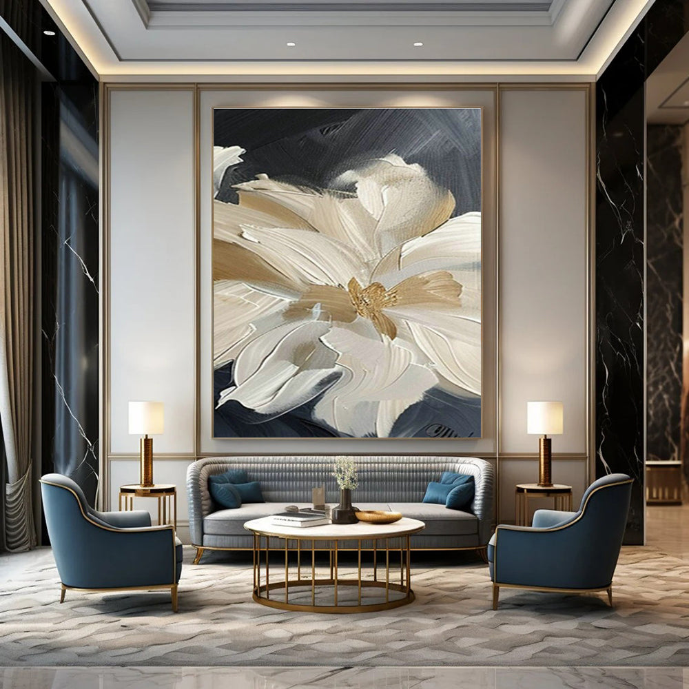Extra-large Custom Hand-Painted Abstract Canvas for Dining Room Herb Garden Wall and Entryway Plant Stand Area Wall DLZ1995
