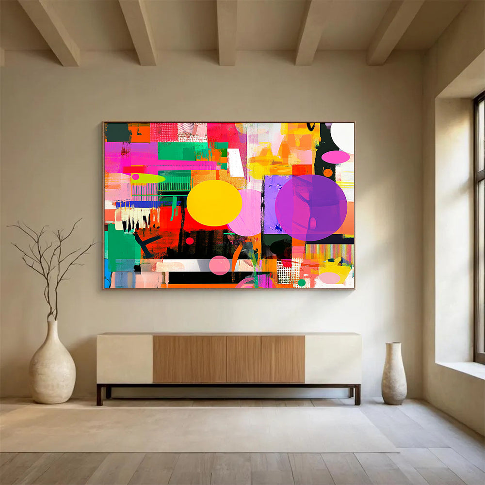 Colorful Geometric - Mixed Shapes Abstract Painting DYP053