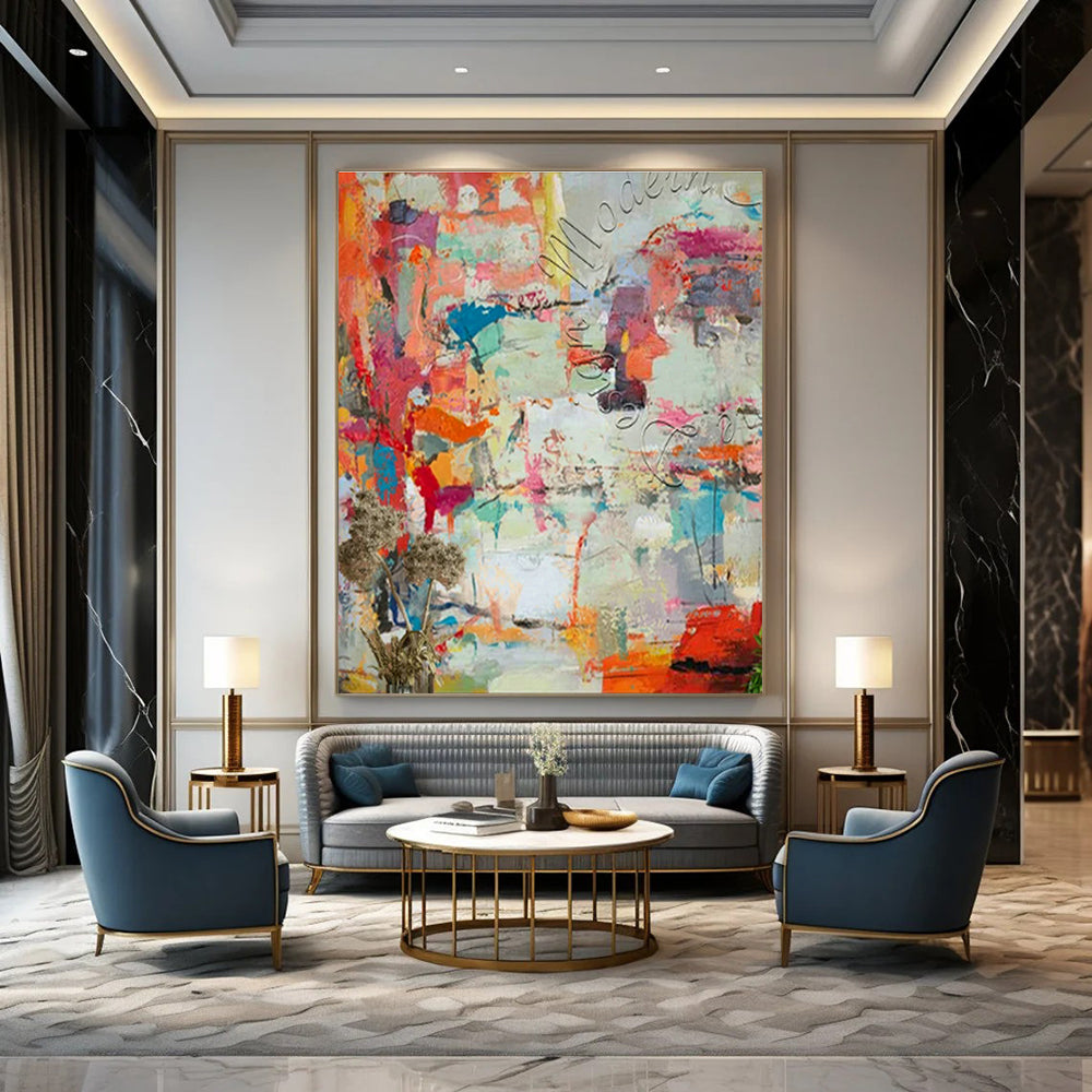 Large Hand-Painted Abstract Art for Office and Dining Room DLZ1827