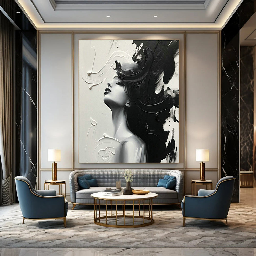 Large Custom Handmade Abstract Canvas for Bedroom and Cottage Entryway DLZ1562