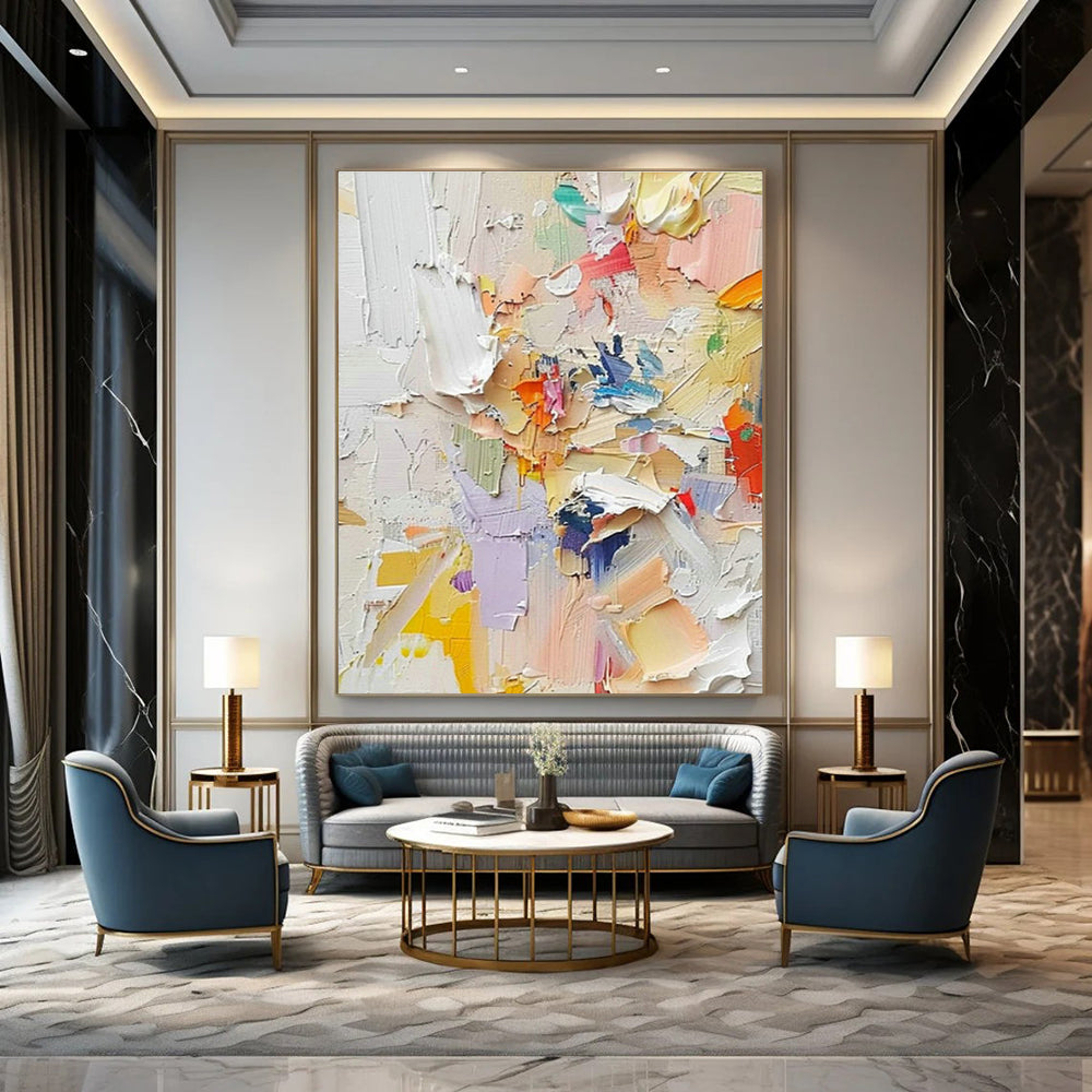 Customizable Oversized Hand-Painted Abstract Canvas for Living Room & Bedroom DLZ0978